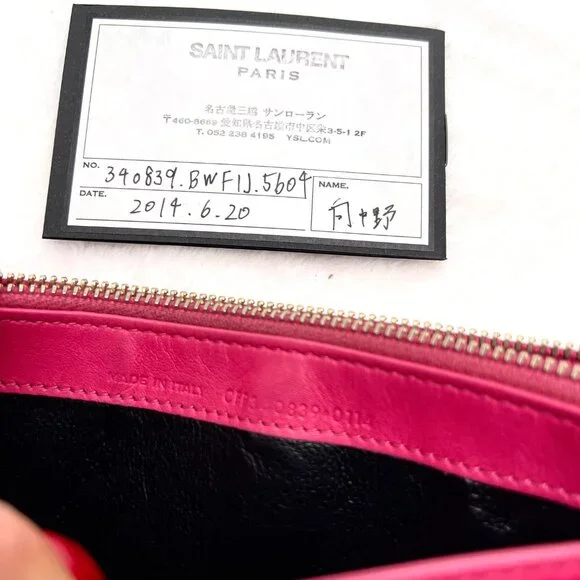 Yves Saint Laurent Pink caviar Leather Bi-fold Long Wallet - Picture 4 of 15